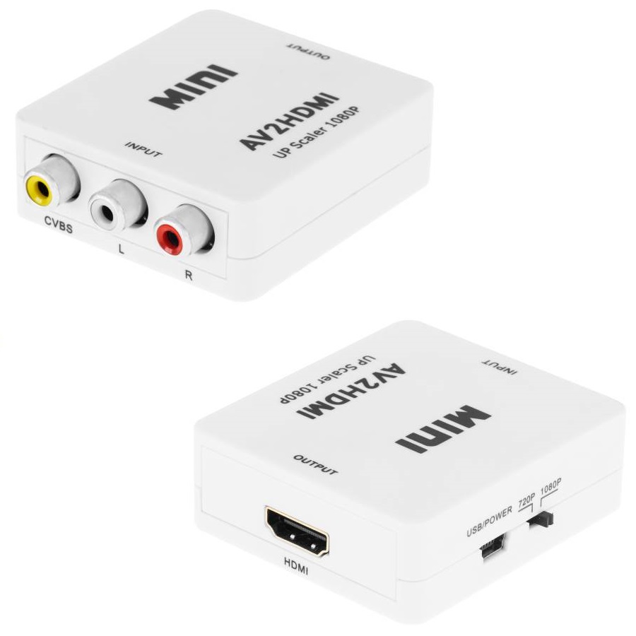 Конвертор преобразувател вход ЧИНЧ RCA/изход HDMI аналогов към цифров ...