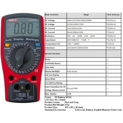 Мултицет UT50D UNI-T