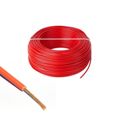 Монтажен многожилен кабел червен 1x0.5  1m.
