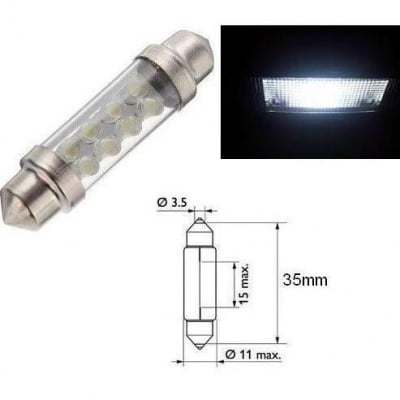 Светодиодна крушка авто C5W 36mm. 8LEDX3mm.