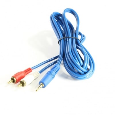 Кабел жак 3.5/2RCA 5m. BLUE