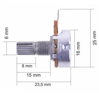 Потенциометър 2K линеен 15mm.