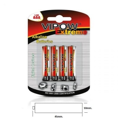 Батерия алкална AAA 1.5V VIPOW EXTREME 4  1бр.