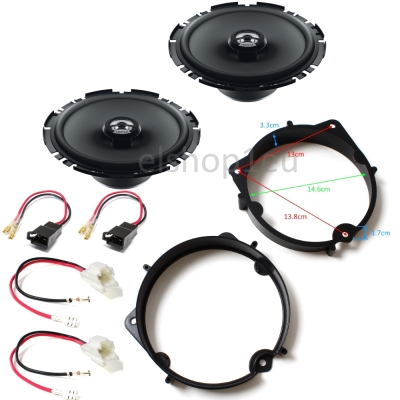 Комплект говорители и фланци за FIAT PUNTO,QUBO,DOBLO,HERTZ
