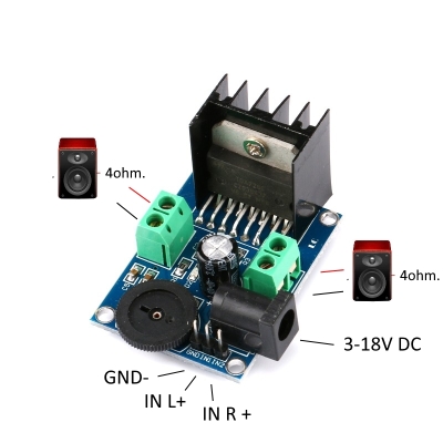 Кит,платка усилвател,2X7W,TDA7266