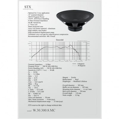 Говорители STX W-30-300-8-MC