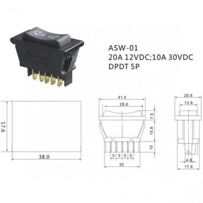 Превключвател ключ за електрически стъкла ASW-01