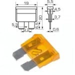 Предпазител за автомобил 5A 20x20mm.